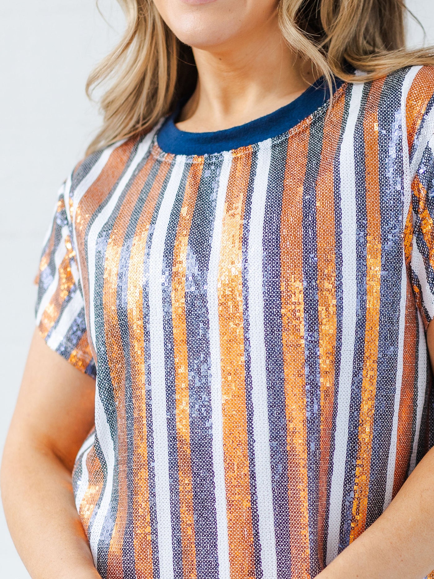 Julia Dress | Navy + Orange