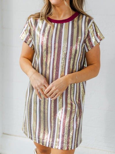 Julia Dress | Garnet + Gold