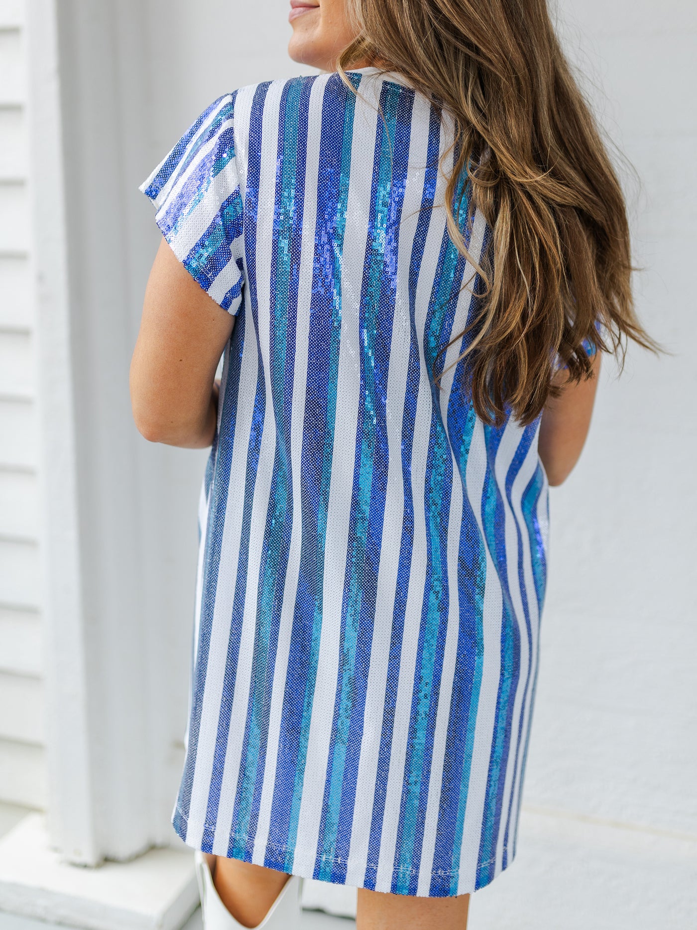 Julia Dress | Blue + White