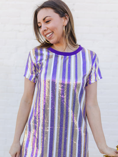 Julia Dress | Purple + Gold