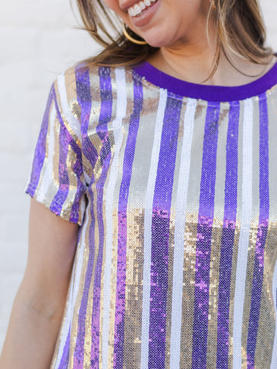 Julia Dress | Purple + Gold