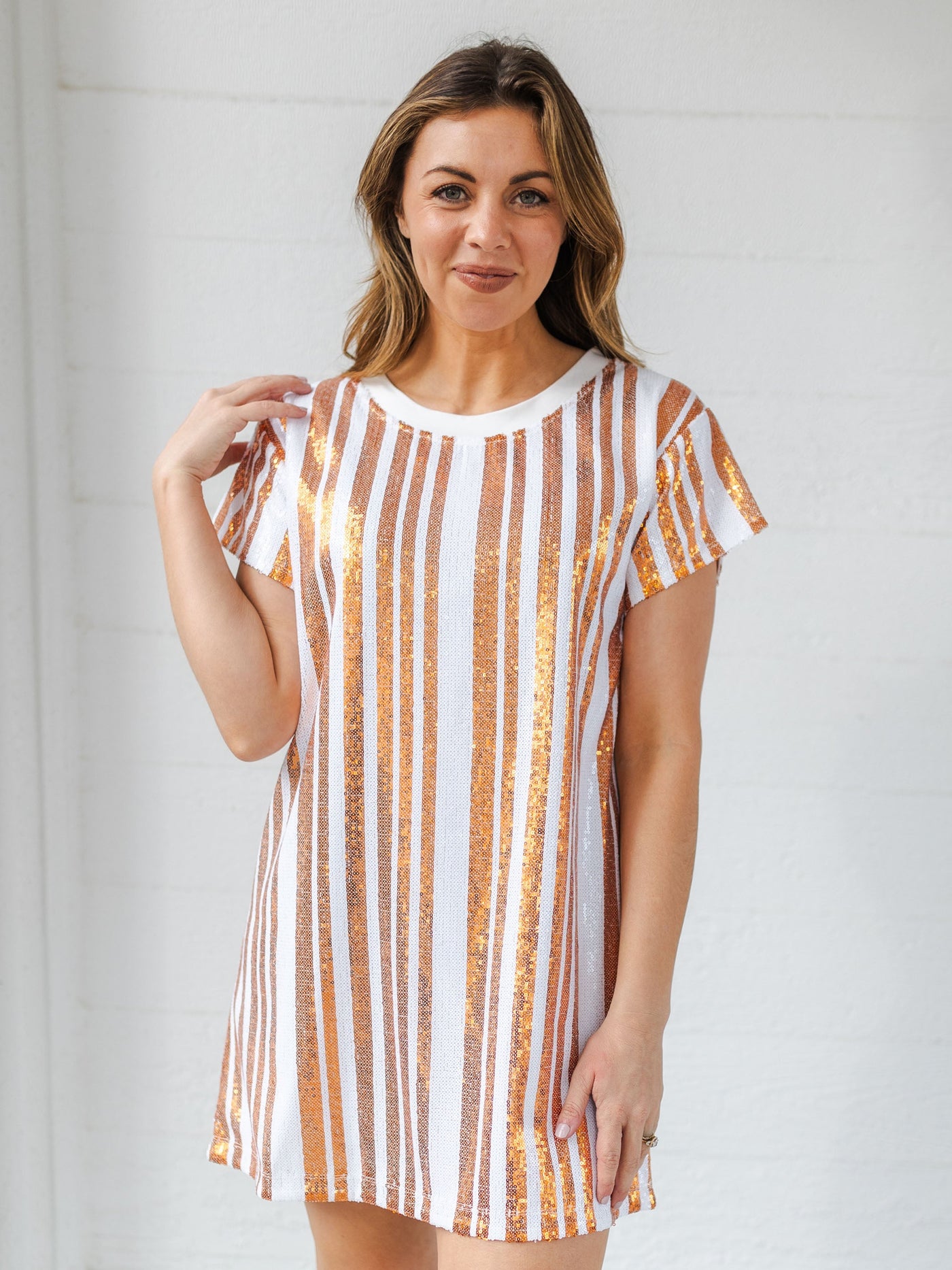 Julia Dress | Orange + White