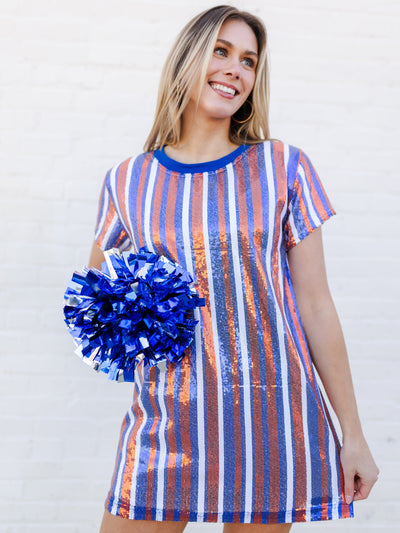 Julia Dress | Blue + Orange