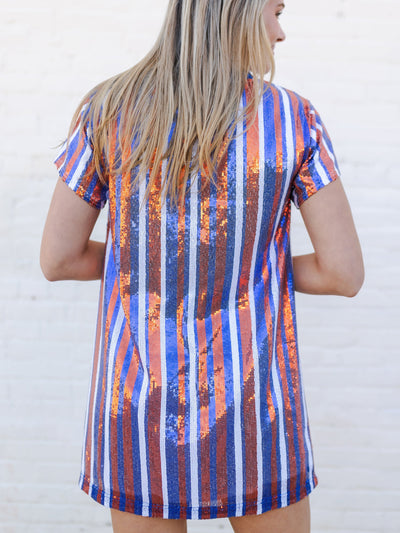 Julia Dress | Blue + Orange