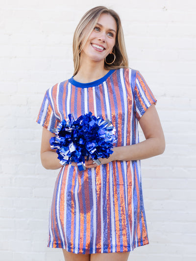 Julia Dress | Blue + Orange