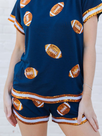 Ginny Shorts | Navy + Orange