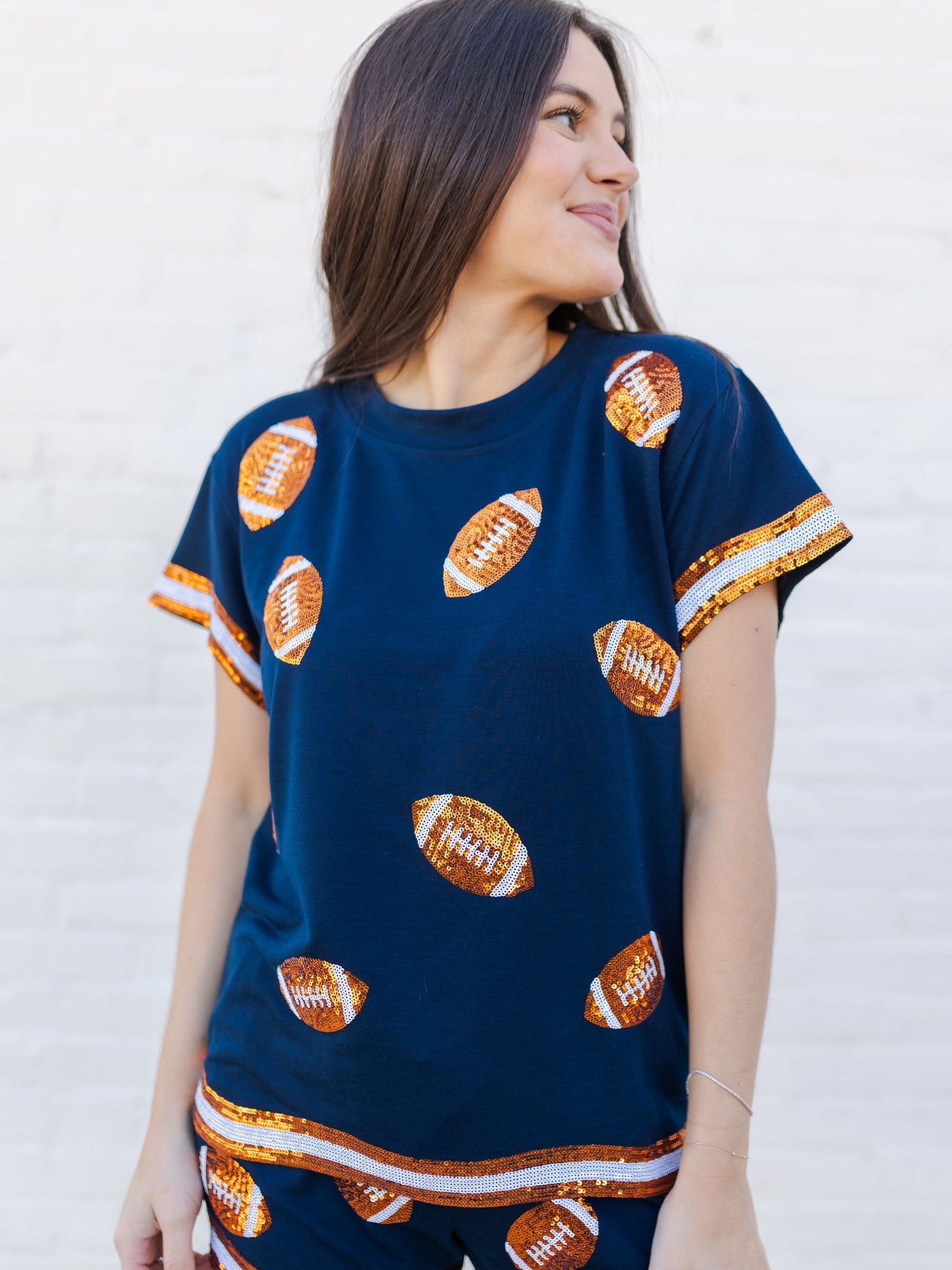 Ginny Top | Navy + Orange