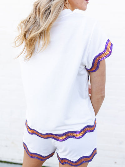 Ginny Top | Orange + Purple