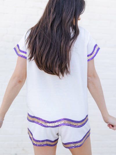 Ginny Top | Purple + Gold