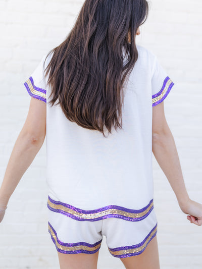 Ginny Shorts | Purple + Gold