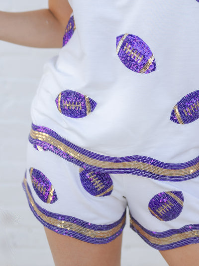 Ginny Shorts | Purple + Gold