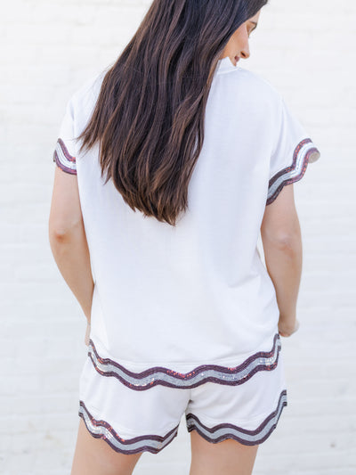 Ginny Shorts | Maroon + White