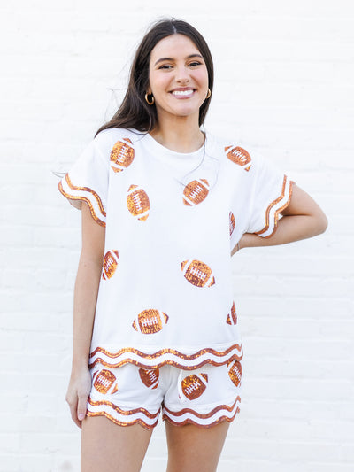 Ginny Top | Orange + White