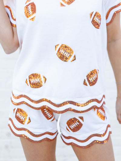 Ginny Shorts | Orange + White