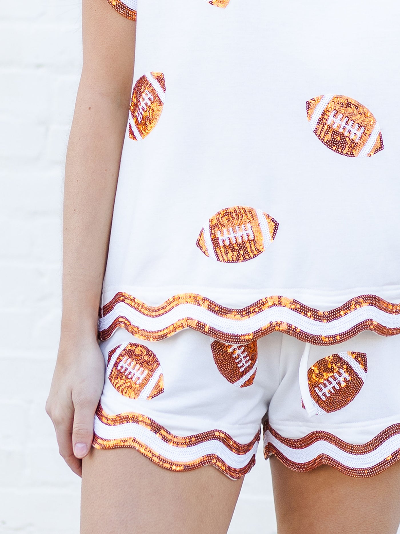 Ginny Shorts | Orange + White