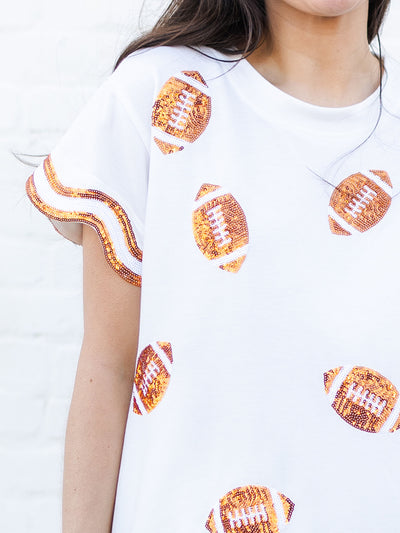 Ginny Top | Orange + White