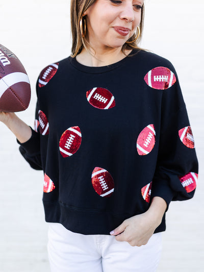 Millie Sweatshirt | Footballs Red + Black