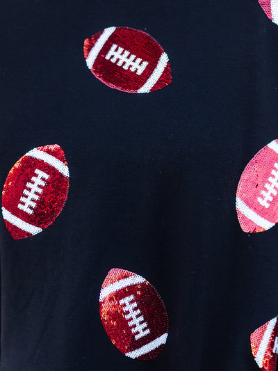 Millie Sweatshirt | Footballs Red + Black