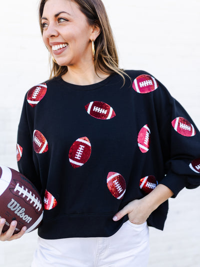 Millie Sweatshirt | Footballs Red + Black