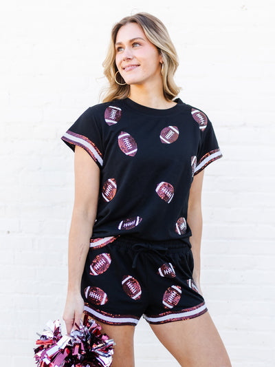 Ginny Shorts | Garnet + Black