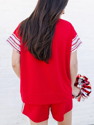 Lauren Top | Crimson  + White