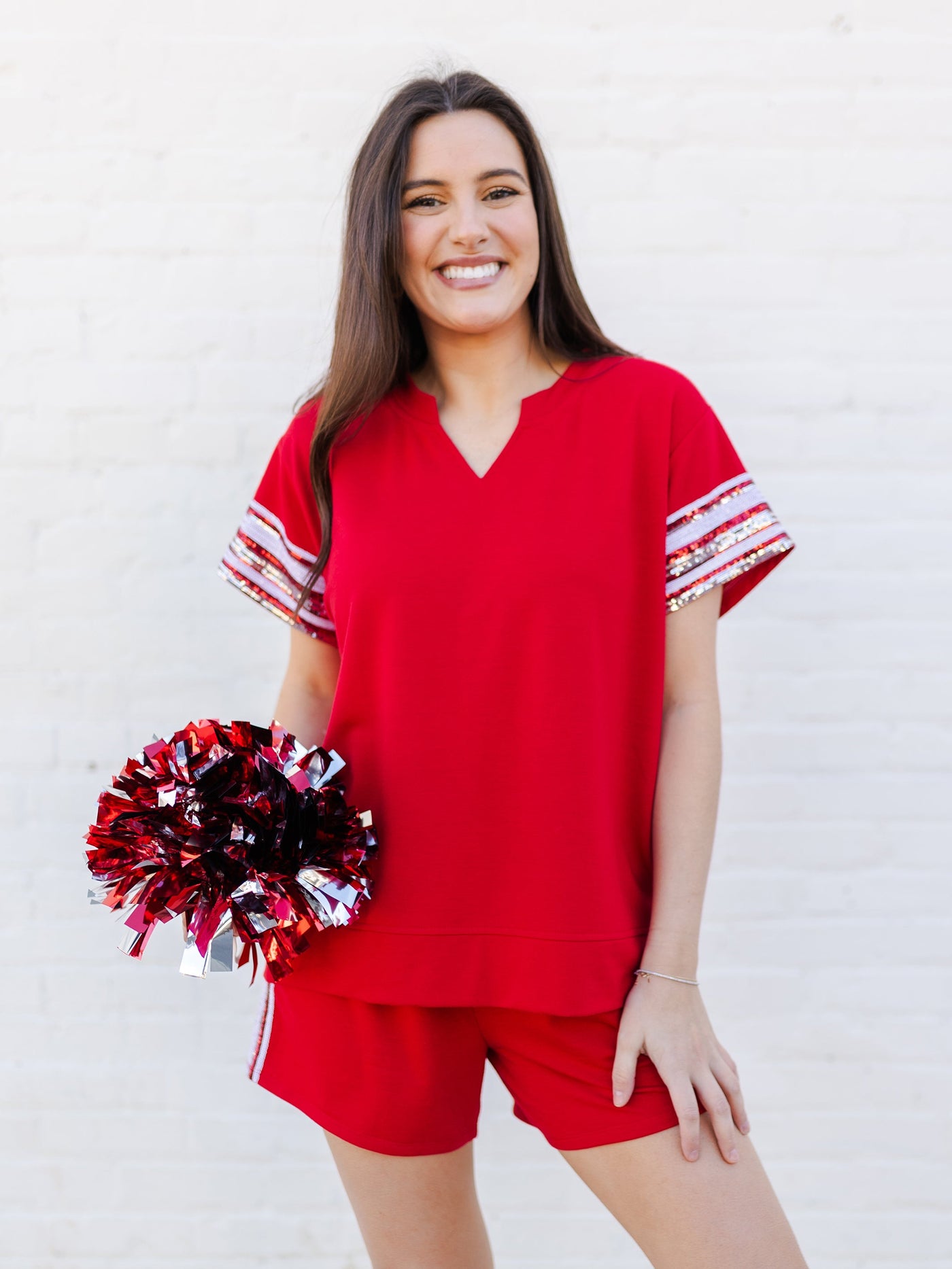 Lauren Top | Crimson  + White