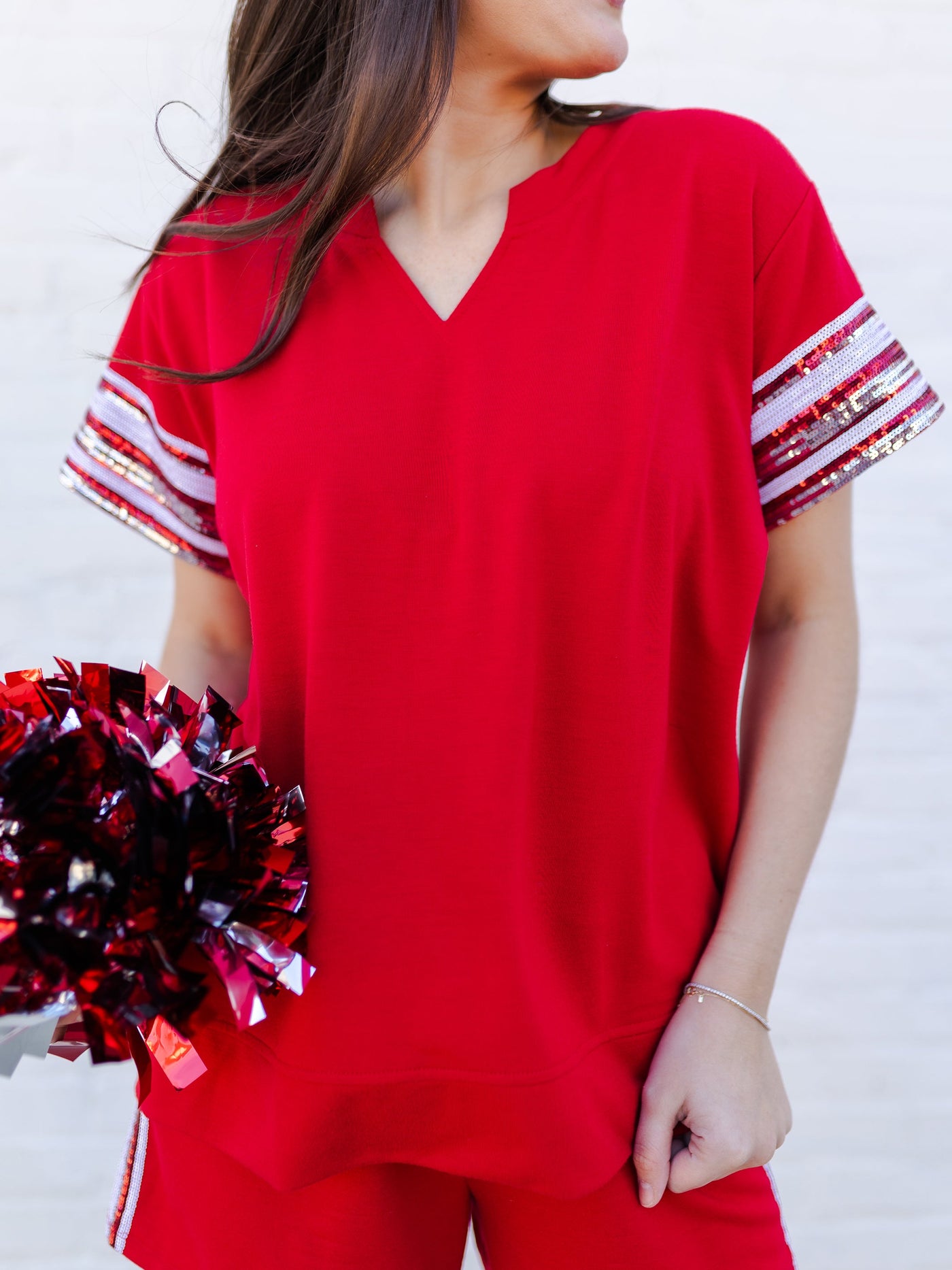 Lauren Top | Crimson  + White