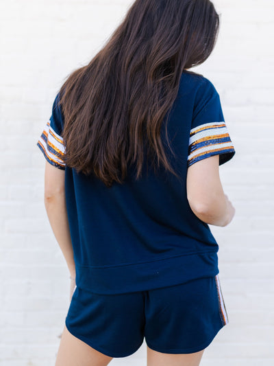 Lauren Shorts | Navy + Orange