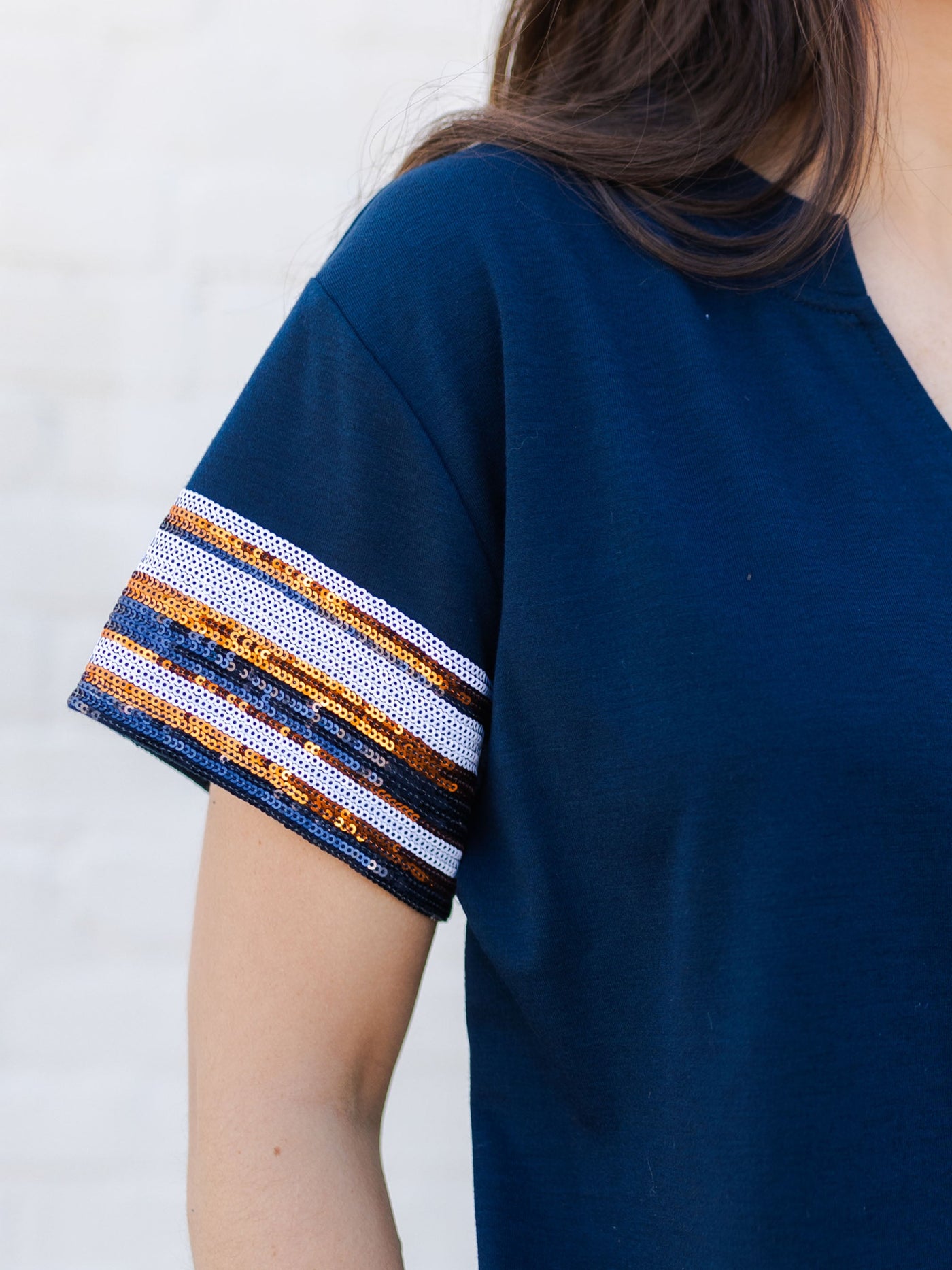 Lauren Top | Navy + Orange