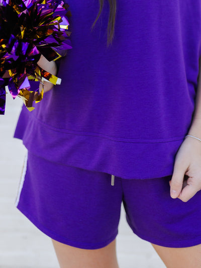 Lauren Shorts | Purple + Gold