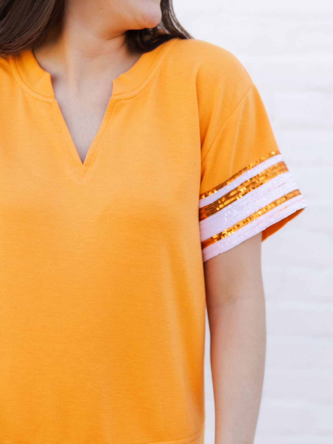 Lauren Top | Orange + White