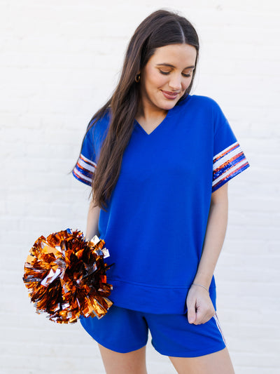 Lauren Top | Blue + Orange