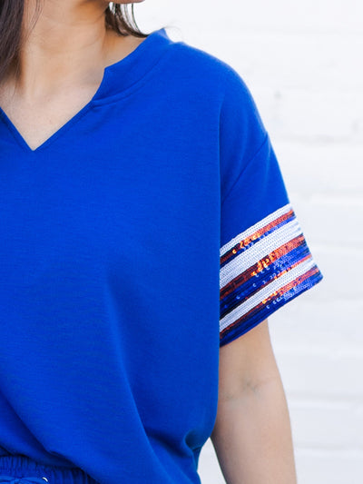 Lauren Top | Blue + Orange