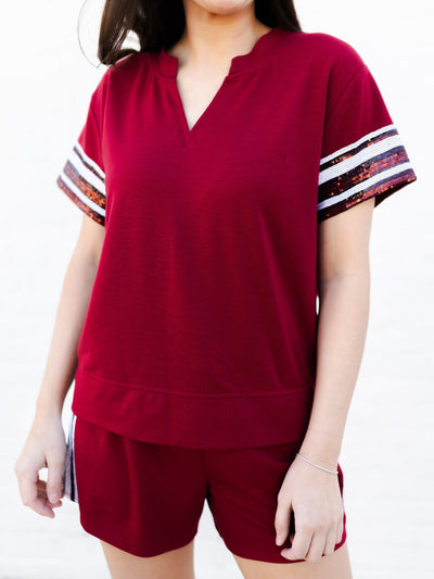 Lauren Top | Garnet + Black