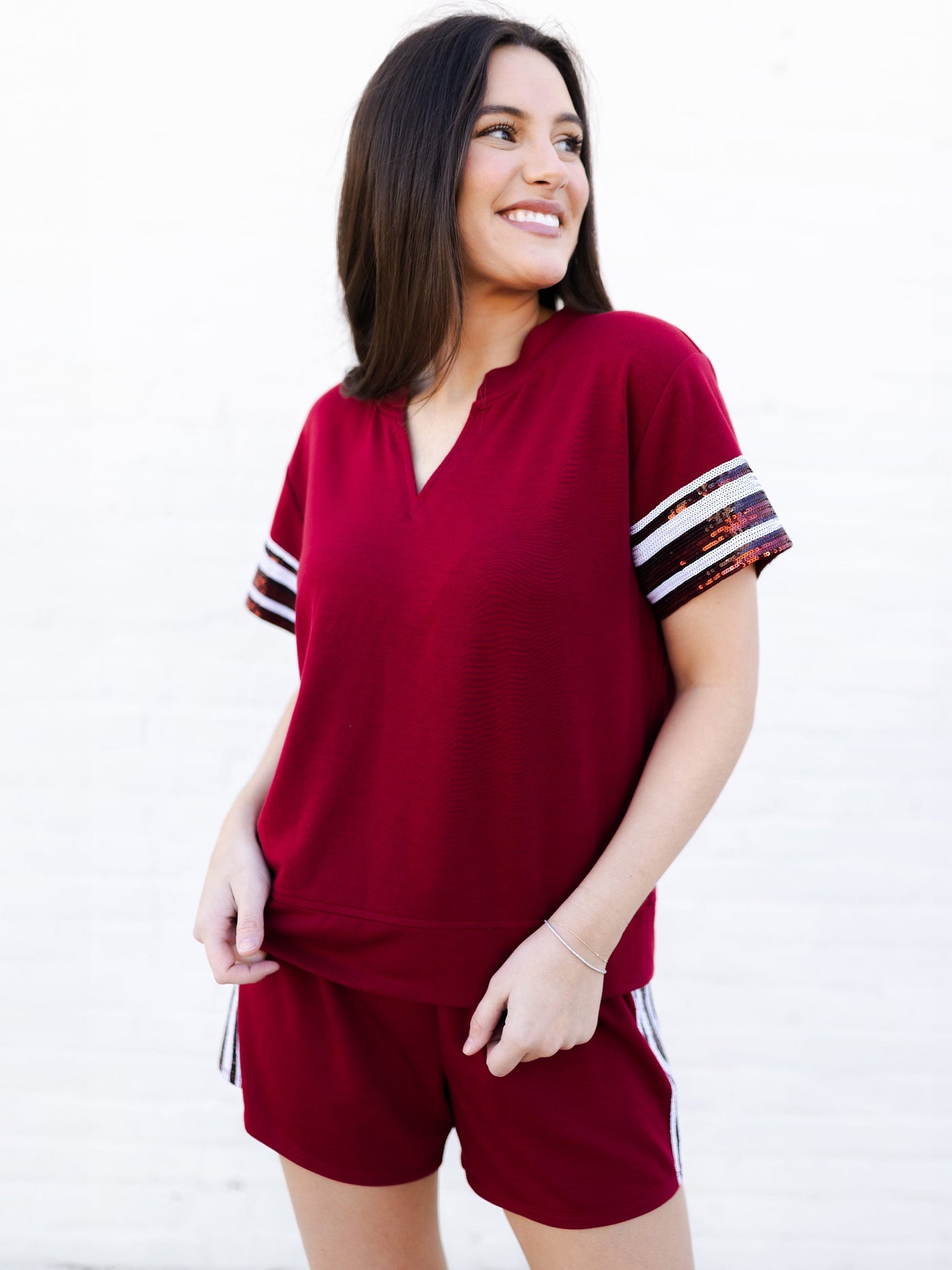 Lauren Shorts | Garnet + Black