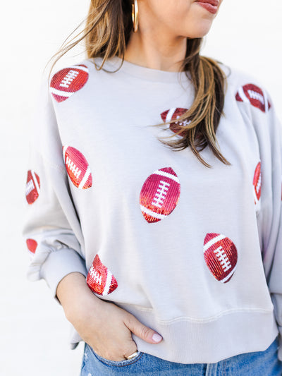 Millie Sweatshirt | Footballs Crimson + White