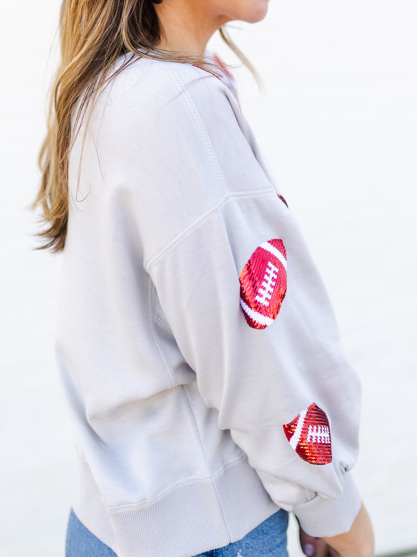 Millie Sweatshirt | Footballs Crimson + White