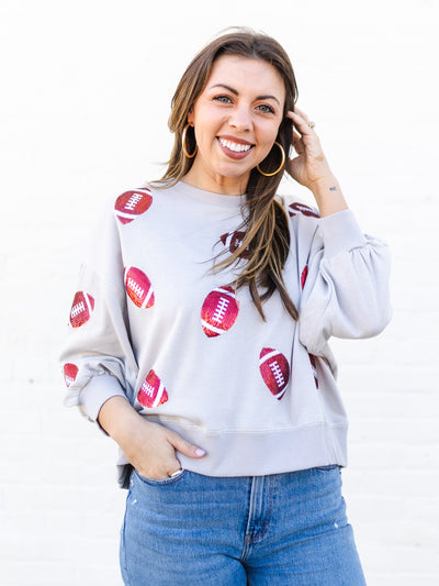 Millie Sweatshirt | Footballs Crimson + White