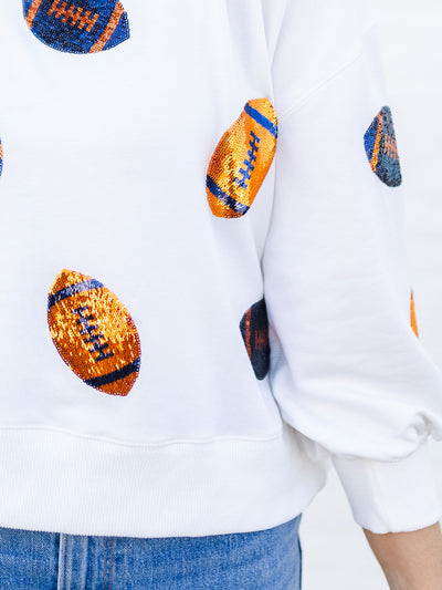 Millie Sweatshirt | Footballs Navy + Orange