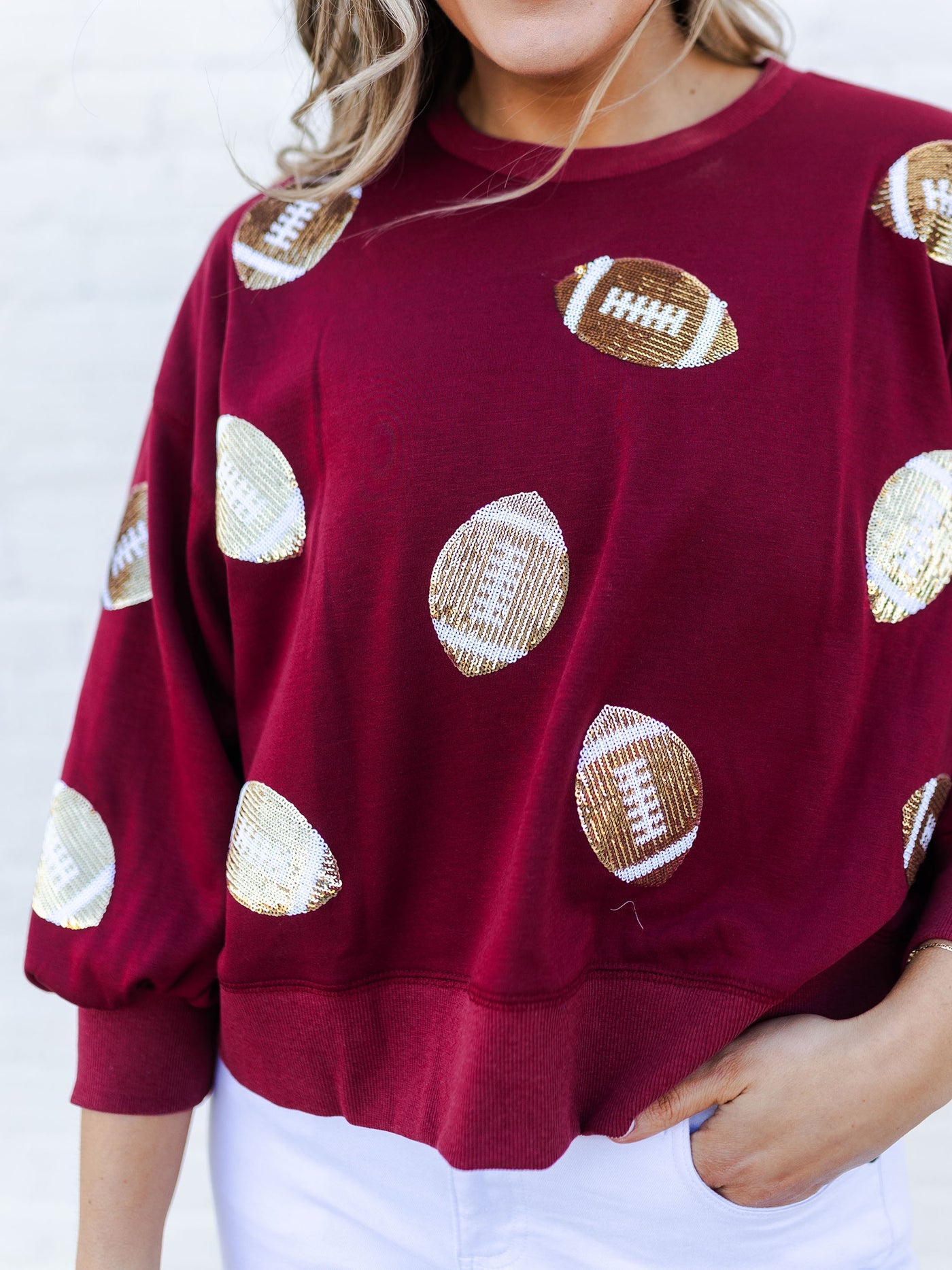 Millie Sweatshirt | Footballs Garnet + Gold