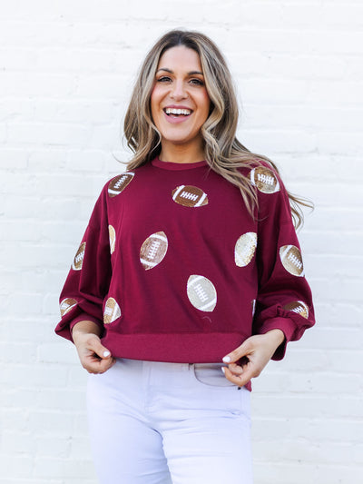 Millie Sweatshirt | Footballs Garnet + Gold