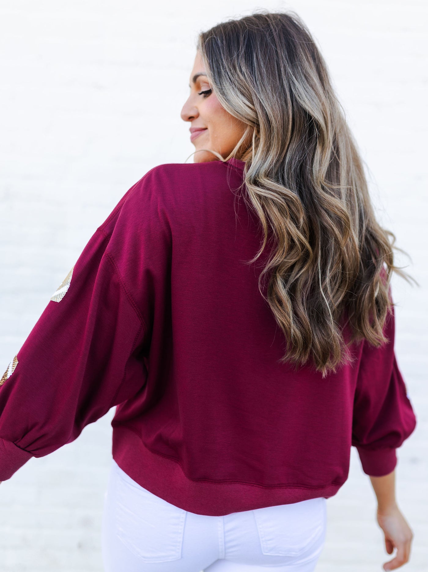 Millie Sweatshirt | Footballs Garnet + Gold