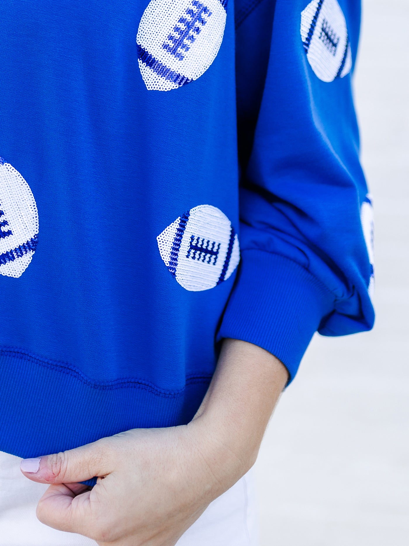 Millie Sweatshirt | Footballs Blue + White