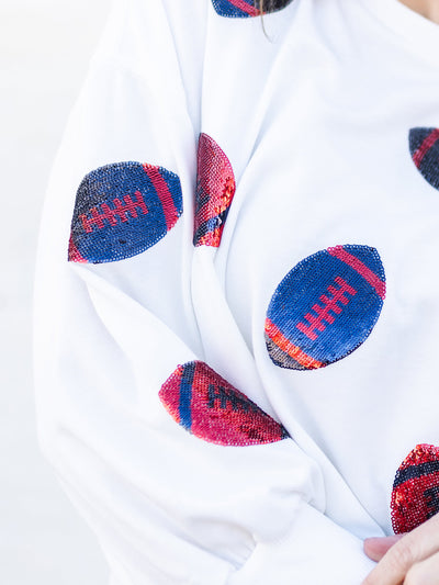 Millie Sweatshirt | Footballs Red + Blue