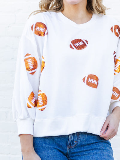 Millie Sweatshirt | Footballs Orange + White