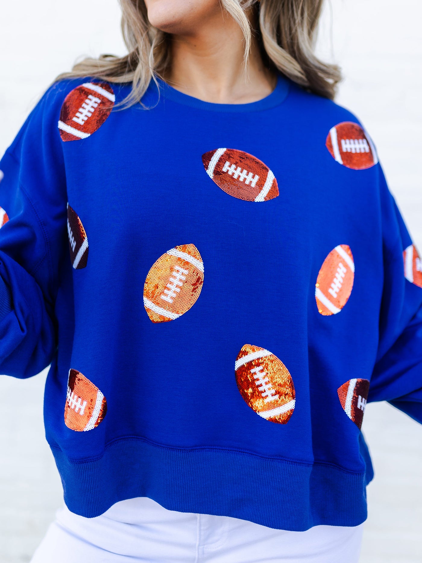 Millie Sweatshirt | Footballs Blue + Orange