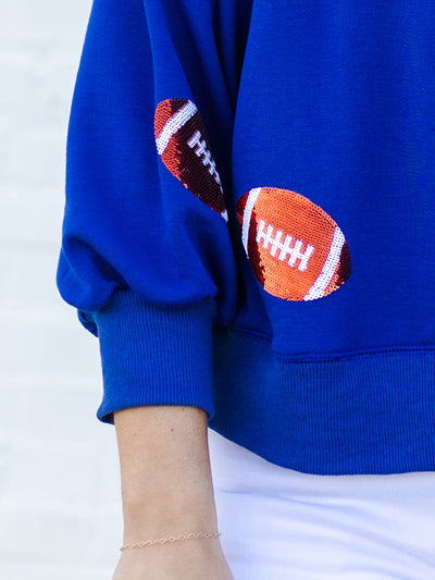 Millie Sweatshirt | Footballs Blue + Orange