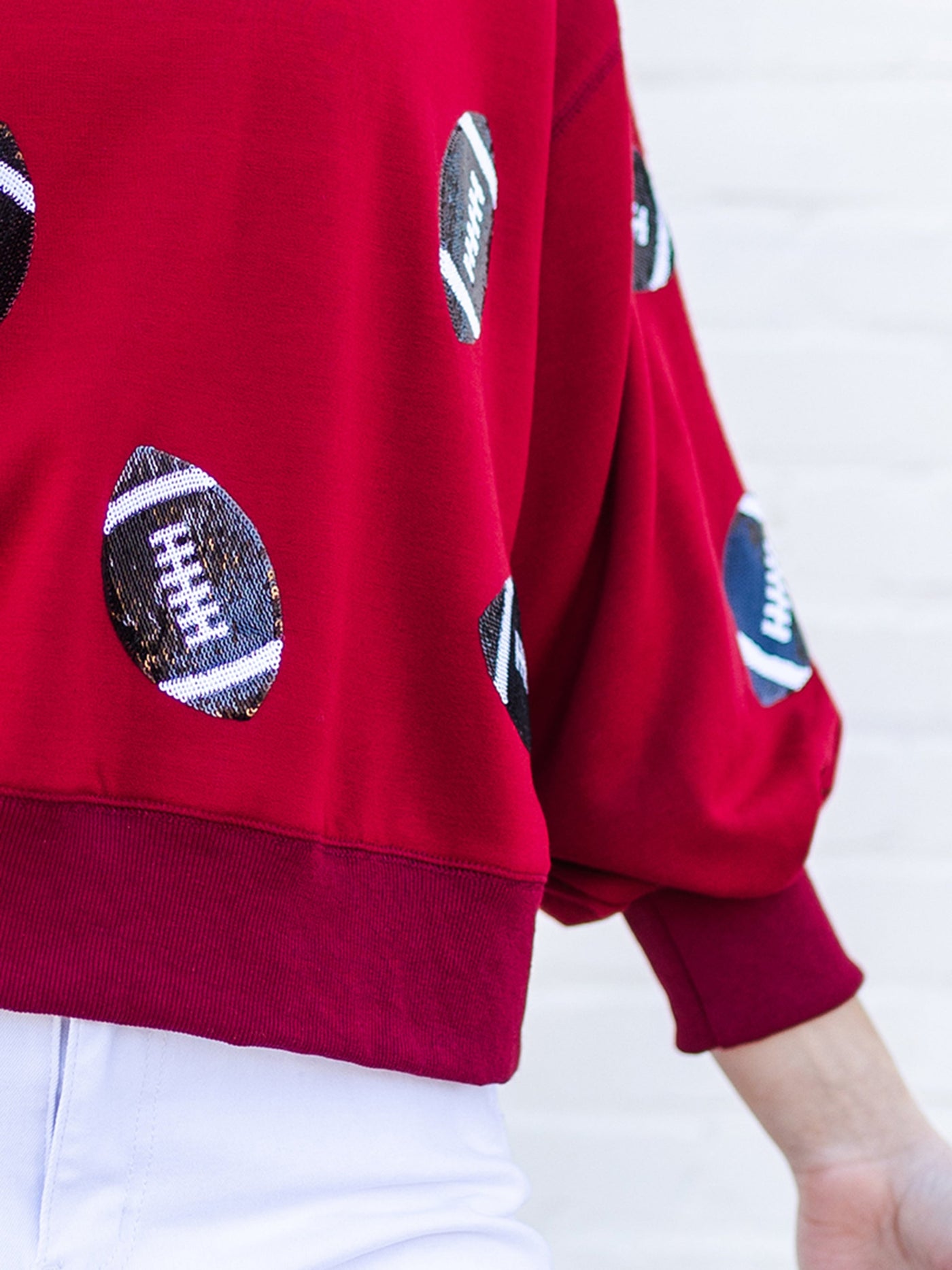 Millie Sweatshirt | Footballs Garnet + Black