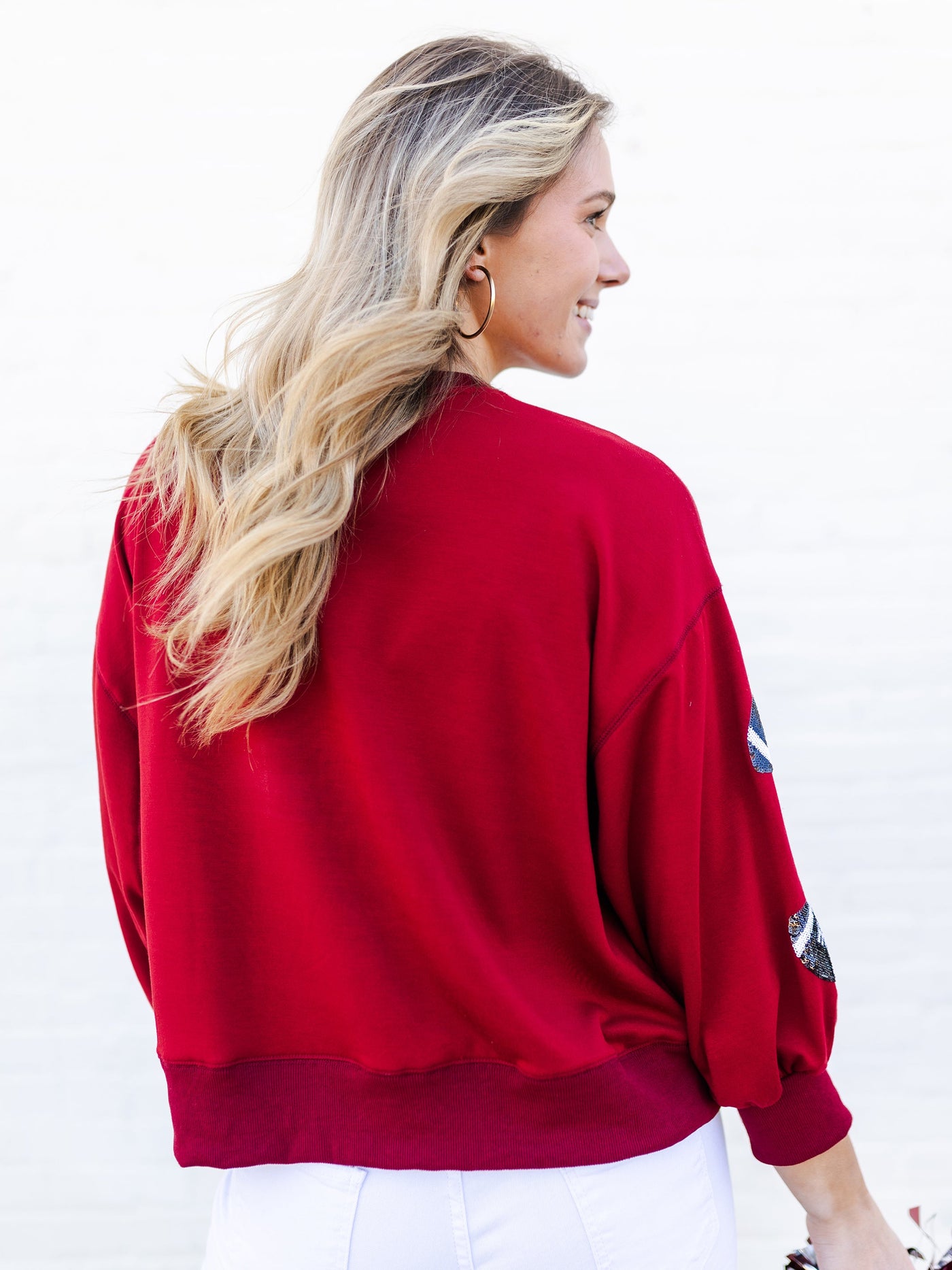 Millie Sweatshirt | Footballs Garnet + Black