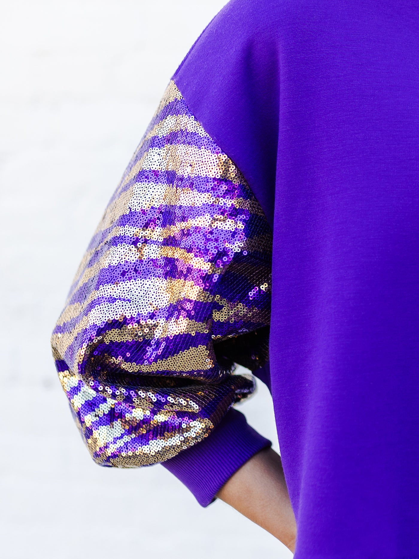 Millie Sweatshirt | Tiger Stripe Purple + Gold